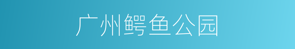 广州鳄鱼公园的同义词