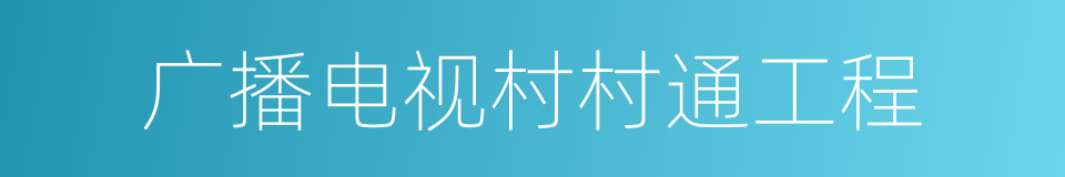 广播电视村村通工程的同义词