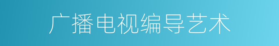 广播电视编导艺术的同义词