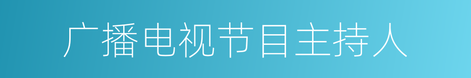 广播电视节目主持人的同义词