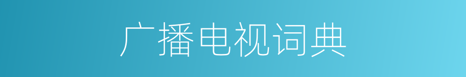 广播电视词典的同义词
