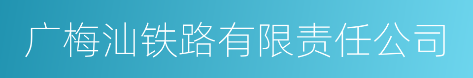 广梅汕铁路有限责任公司的同义词