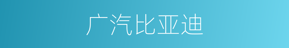 广汽比亚迪的同义词