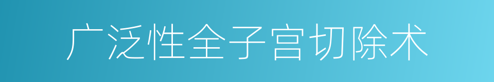 广泛性全子宫切除术的同义词