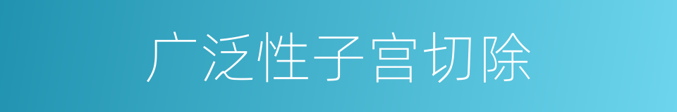 广泛性子宫切除的同义词