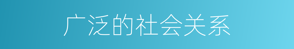 广泛的社会关系的同义词