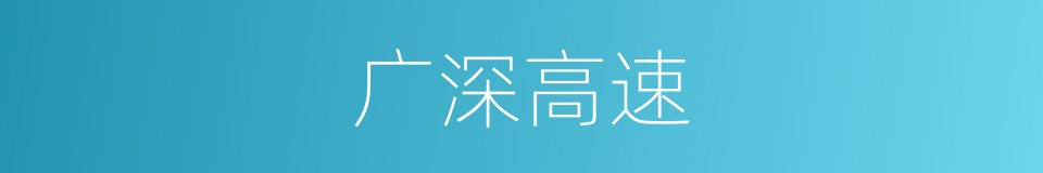 广深高速的同义词