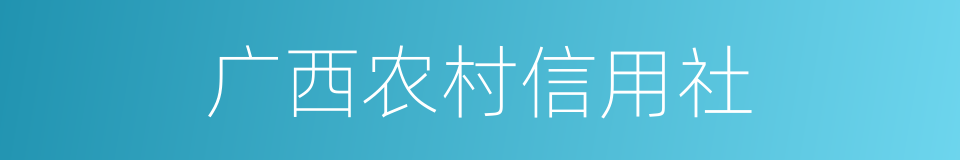 广西农村信用社的同义词