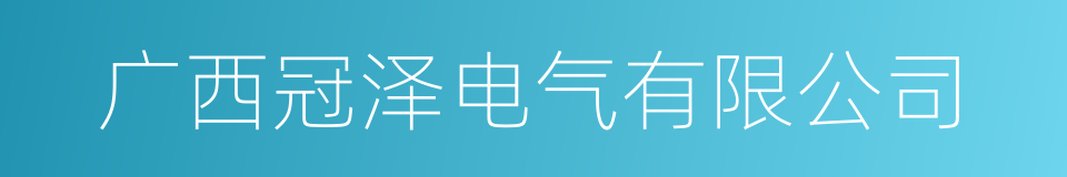 广西冠泽电气有限公司的同义词