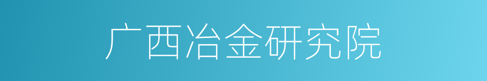 广西冶金研究院的同义词