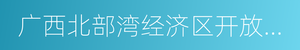 广西北部湾经济区开放开发的同义词