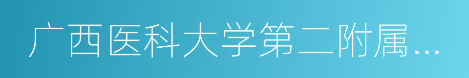 广西医科大学第二附属医院的同义词