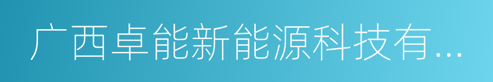 广西卓能新能源科技有限公司的同义词