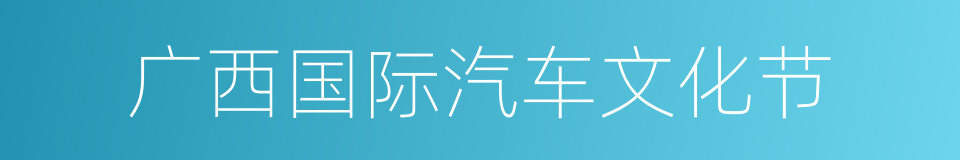 广西国际汽车文化节的同义词