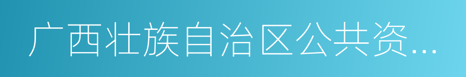 广西壮族自治区公共资源交易中心的同义词