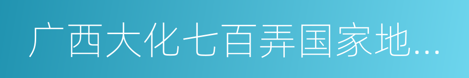 广西大化七百弄国家地质公园的同义词