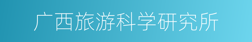 广西旅游科学研究所的同义词