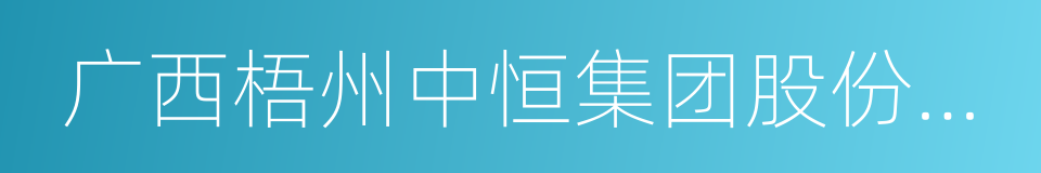 广西梧州中恒集团股份有限公司的同义词