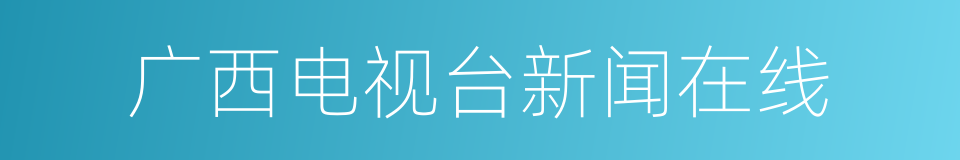 广西电视台新闻在线的同义词