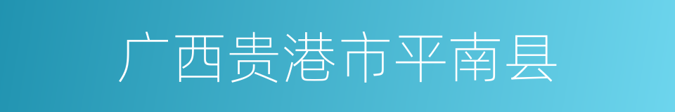 广西贵港市平南县的同义词