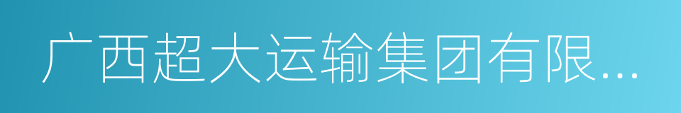 广西超大运输集团有限责任公司的同义词