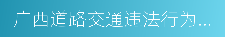 广西道路交通违法行为代码及处罚标准的同义词