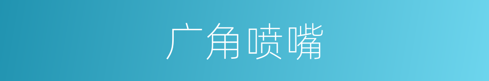 广角喷嘴的同义词