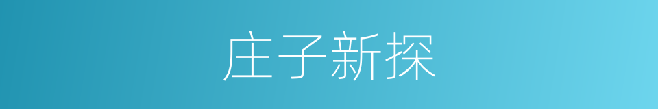 庄子新探的同义词