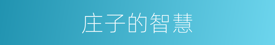 庄子的智慧的同义词