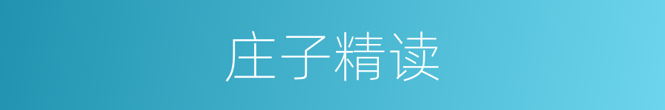 庄子精读的同义词