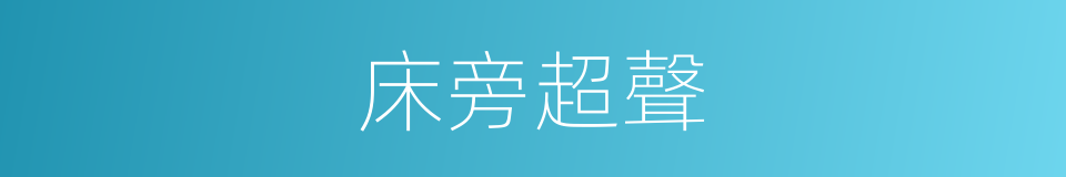 床旁超聲的同義詞