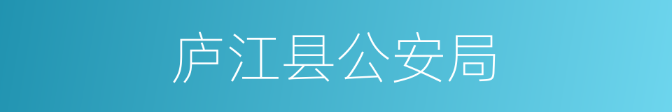 庐江县公安局的同义词