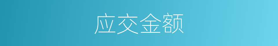 应交金额的同义词