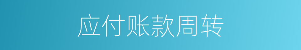 应付账款周转的同义词