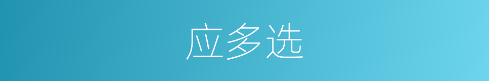 应多选的同义词