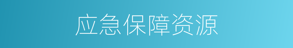 应急保障资源的同义词