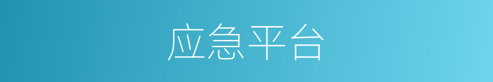 应急平台的同义词