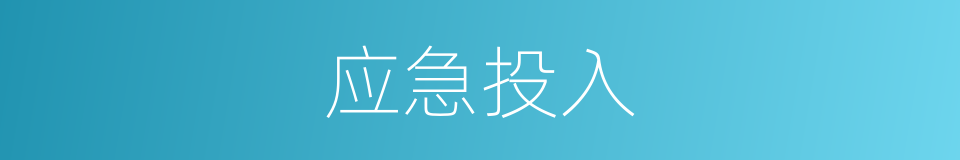 应急投入的同义词