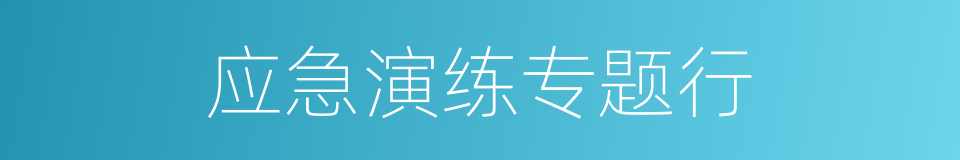 应急演练专题行的同义词