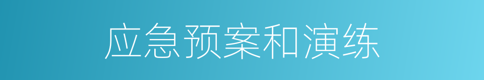 应急预案和演练的同义词