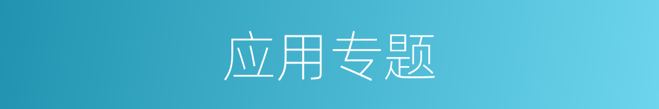 应用专题的同义词