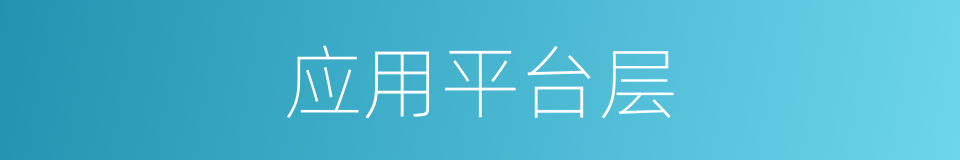 应用平台层的同义词
