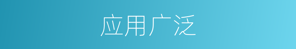 应用广泛的意思