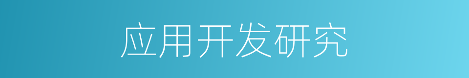 应用开发研究的同义词