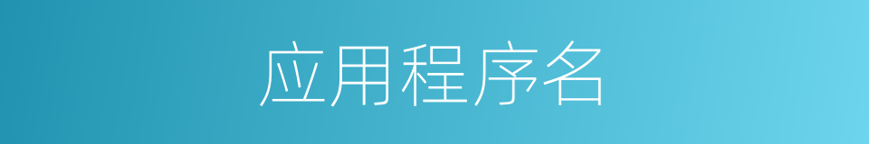 应用程序名的同义词