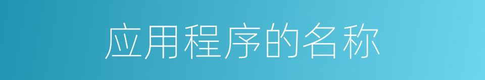 应用程序的名称的同义词