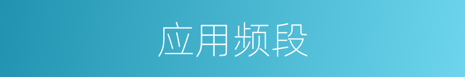 应用频段的同义词