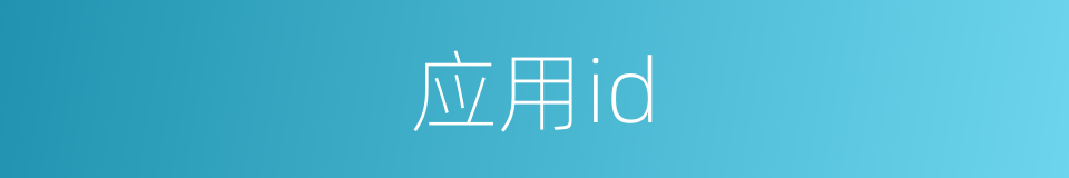 应用id的同义词