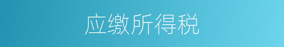应缴所得税的同义词