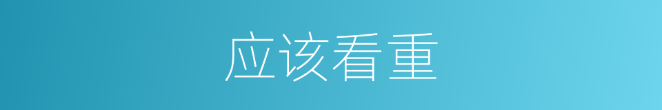 应该看重的意思